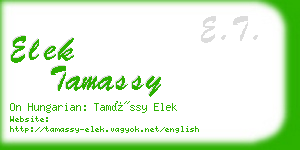 elek tamassy business card